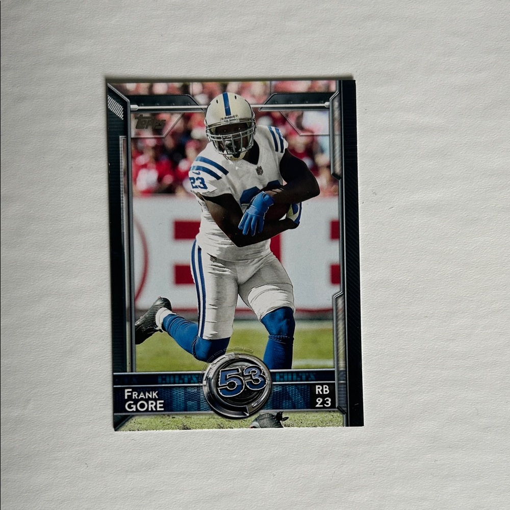 Frank Gore Football Trading Card with Blue and White Uniform